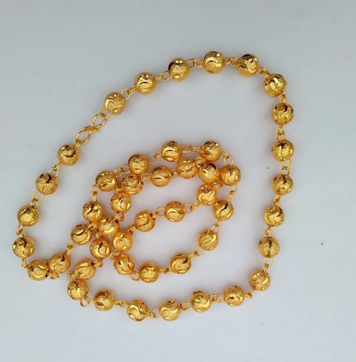 Traditional Golden Beads Chain 24 Kt in Chennai at ₹ 5,200
