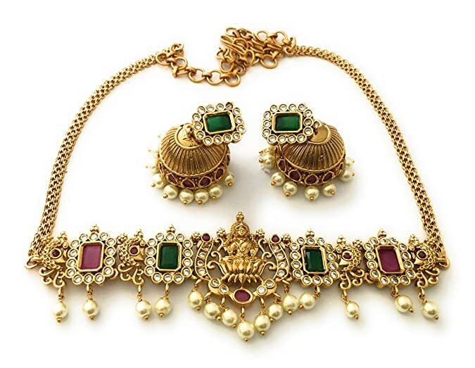 Custom Full Neck Round Bridal Necklace Set at Best Price in Agra | Rahul  Jewels & Handicrafts