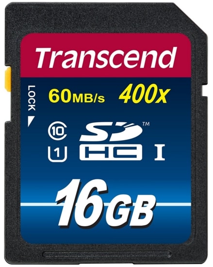 Transcend SDXC/SDHC Class 10 UHS-I 400x 16GB Memory Card