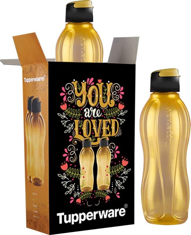 Tupperware Plastic Water Bottle (750 ml, Black, Gold) in Delhi at