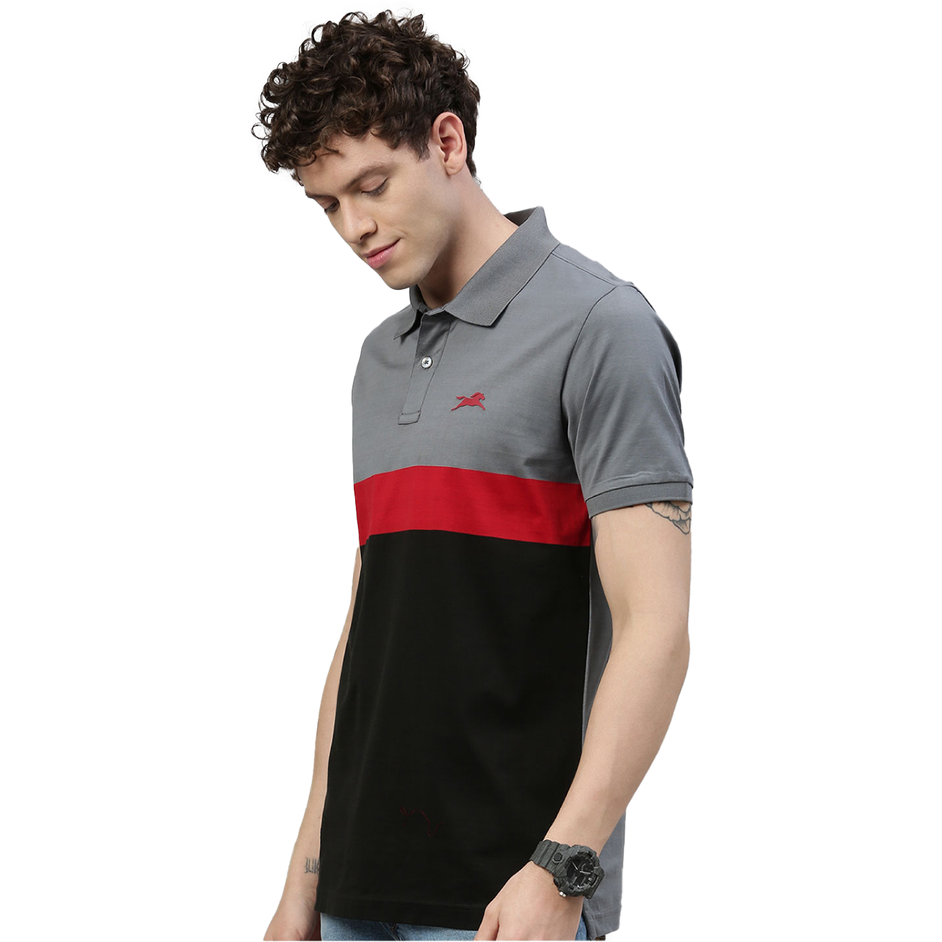 TVS NF304100 Racing Polo T Shirt Cotton Blue Grey in Pune at