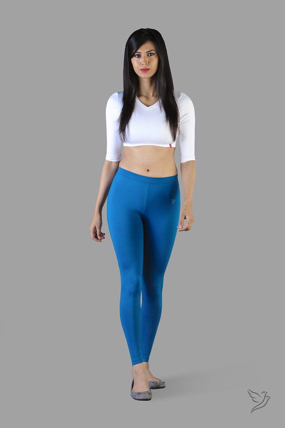 TWIN BIRDS Peacock Blue Women Ankle Legging in Tirupur at ₹ 389