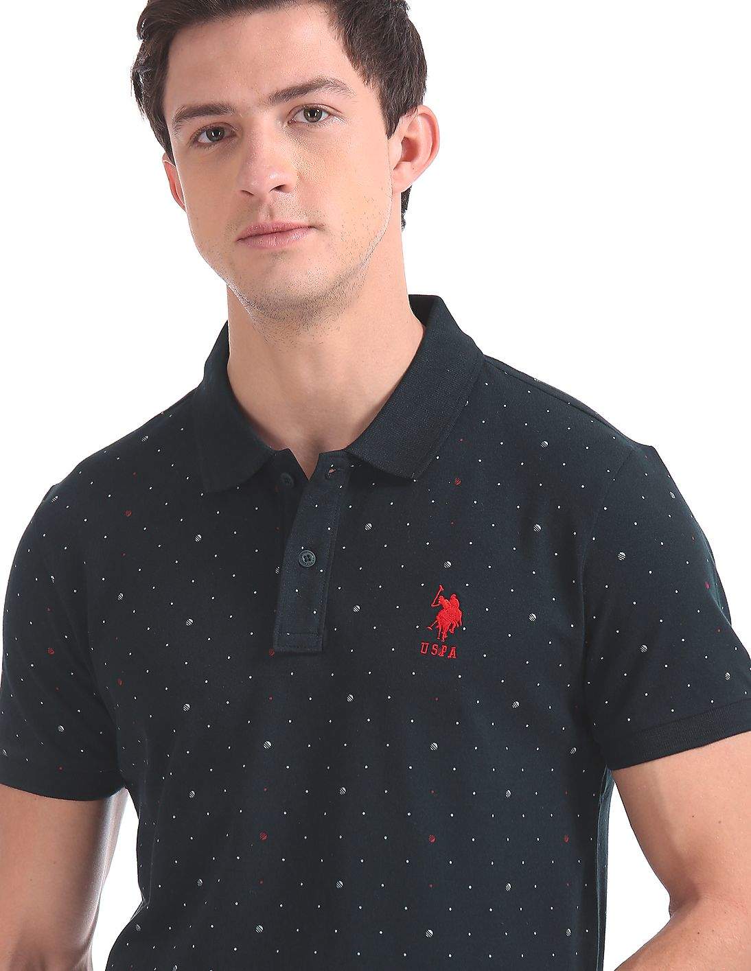 Polo Regular Fit Printed Polo Shirt Navy, 3XL in