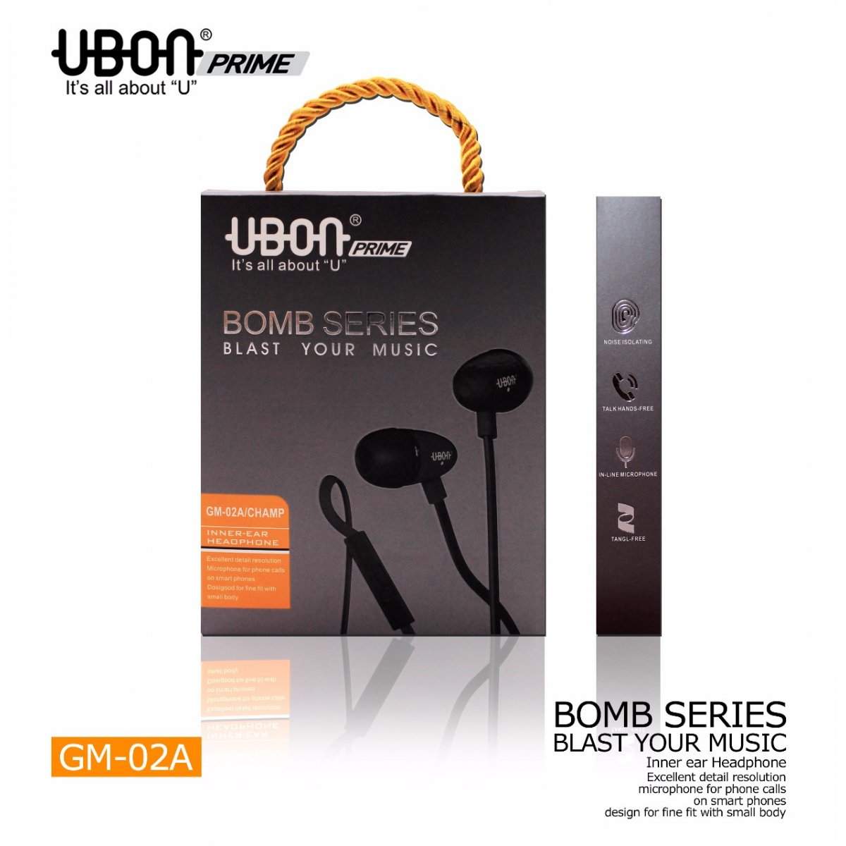 Ear Buds Ubon Blast Earphones Ubon Gs-02 In-Ear Earphone With Mic