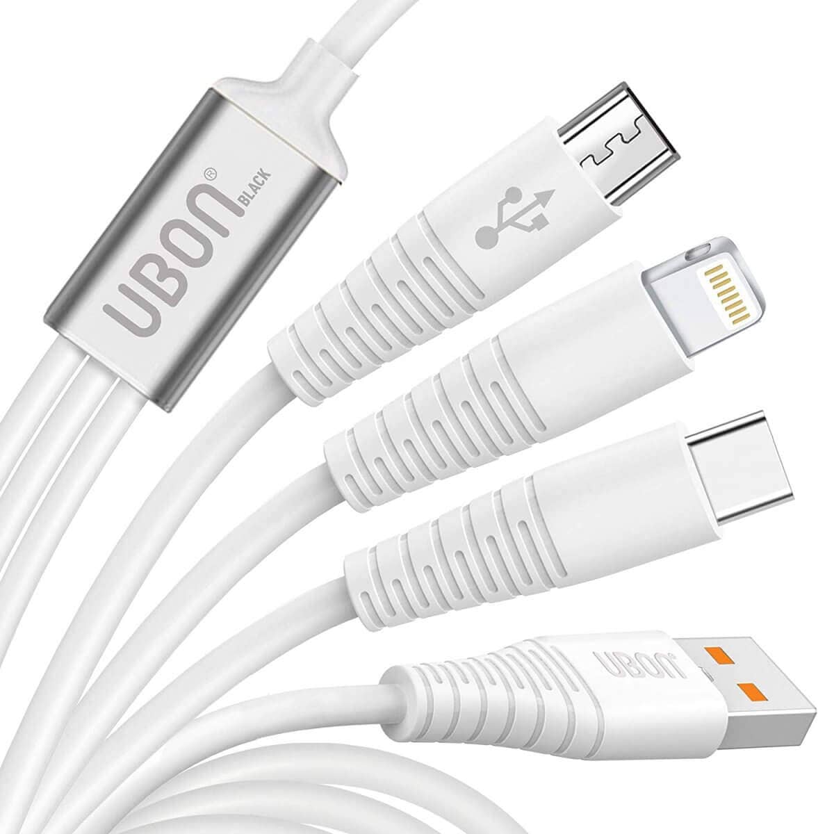 Ubon Wr-147 Multi Charger Cable For Micro Usb/Ios/Type-C (1) in