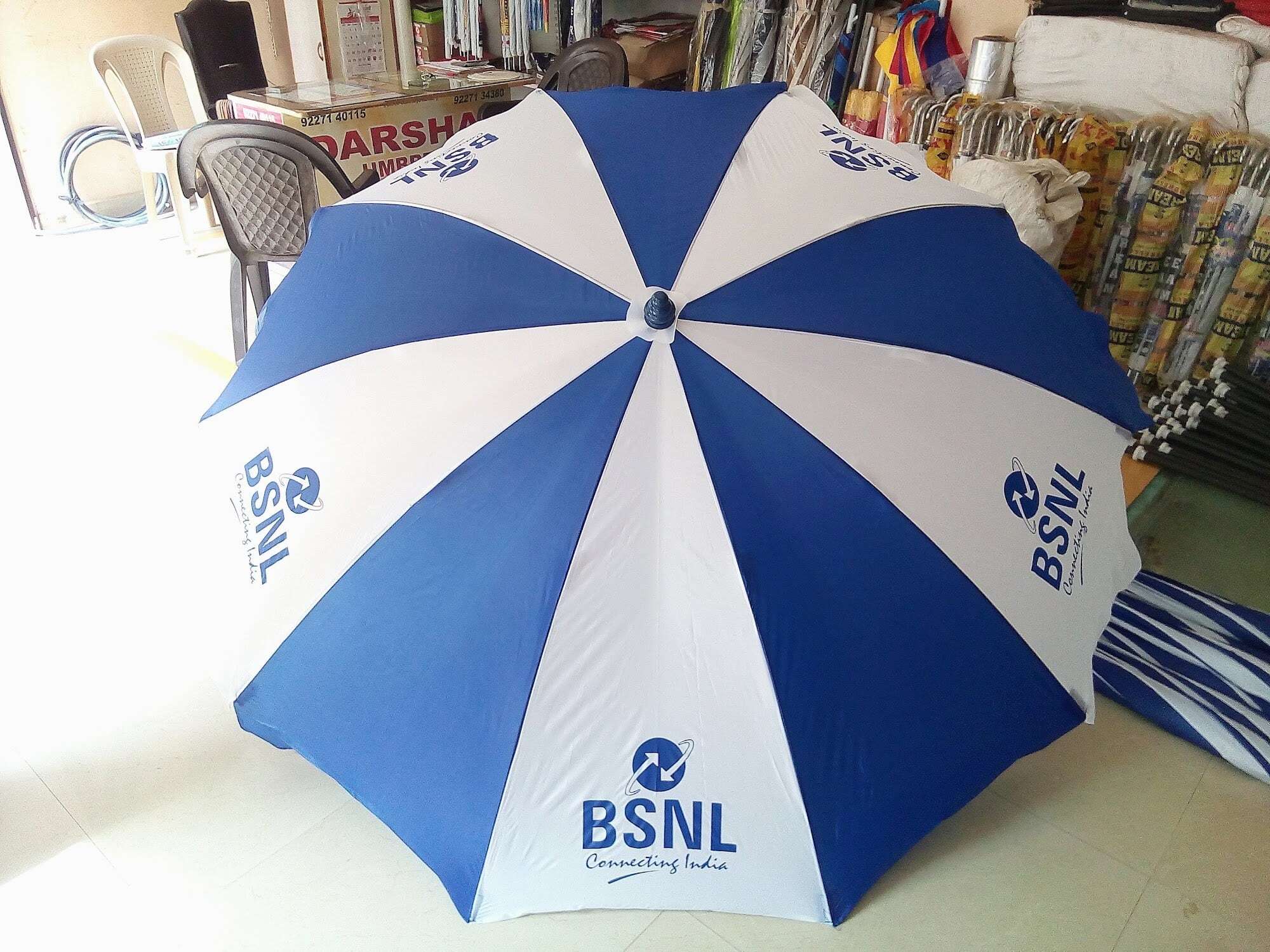 Flipkart Hat Umbrella Online Printed Manual BSNL Blue And White