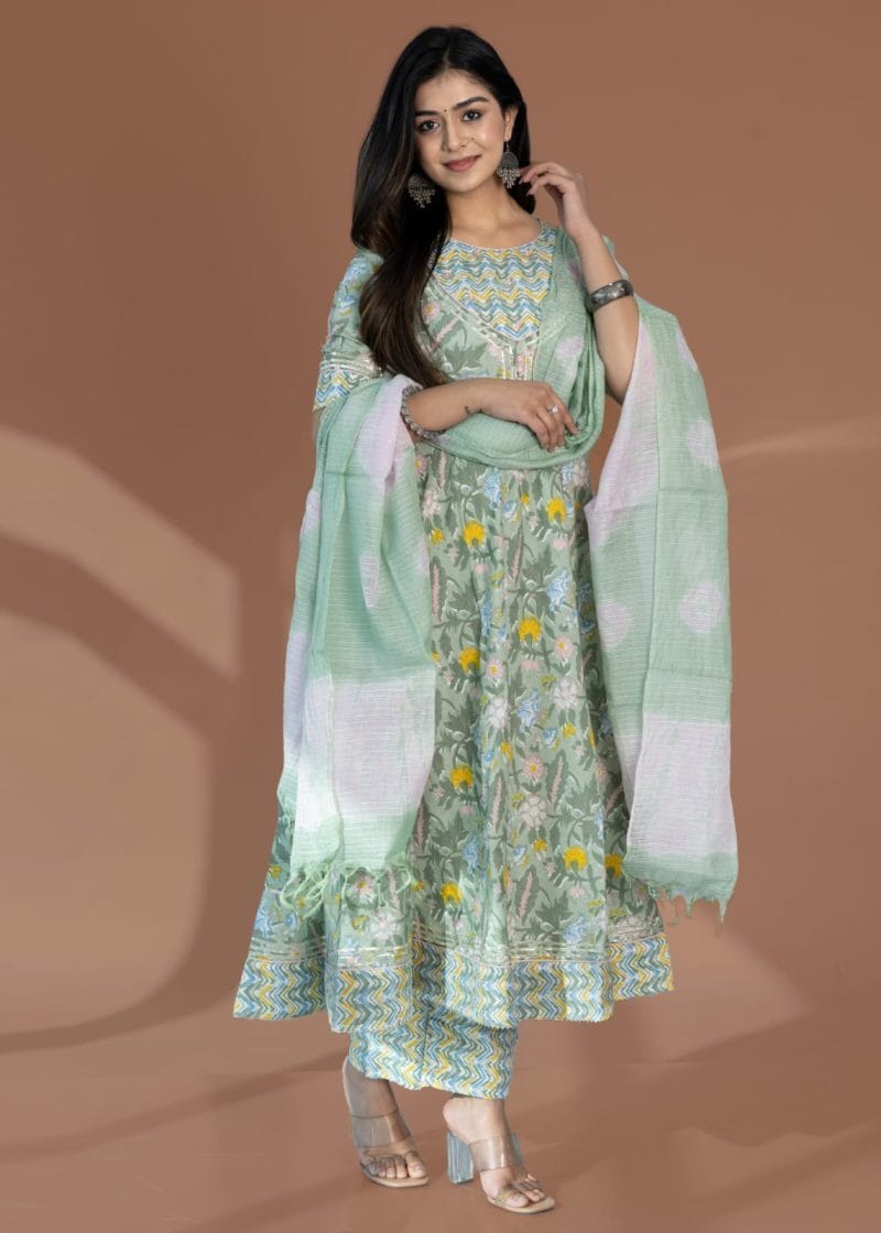 cotton umbrella dress with dupatta Simple dress with Heavy dupatta