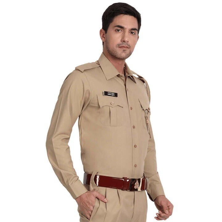 Uniformer Full Shirt Police Uniform (Khaki, Size 38) in