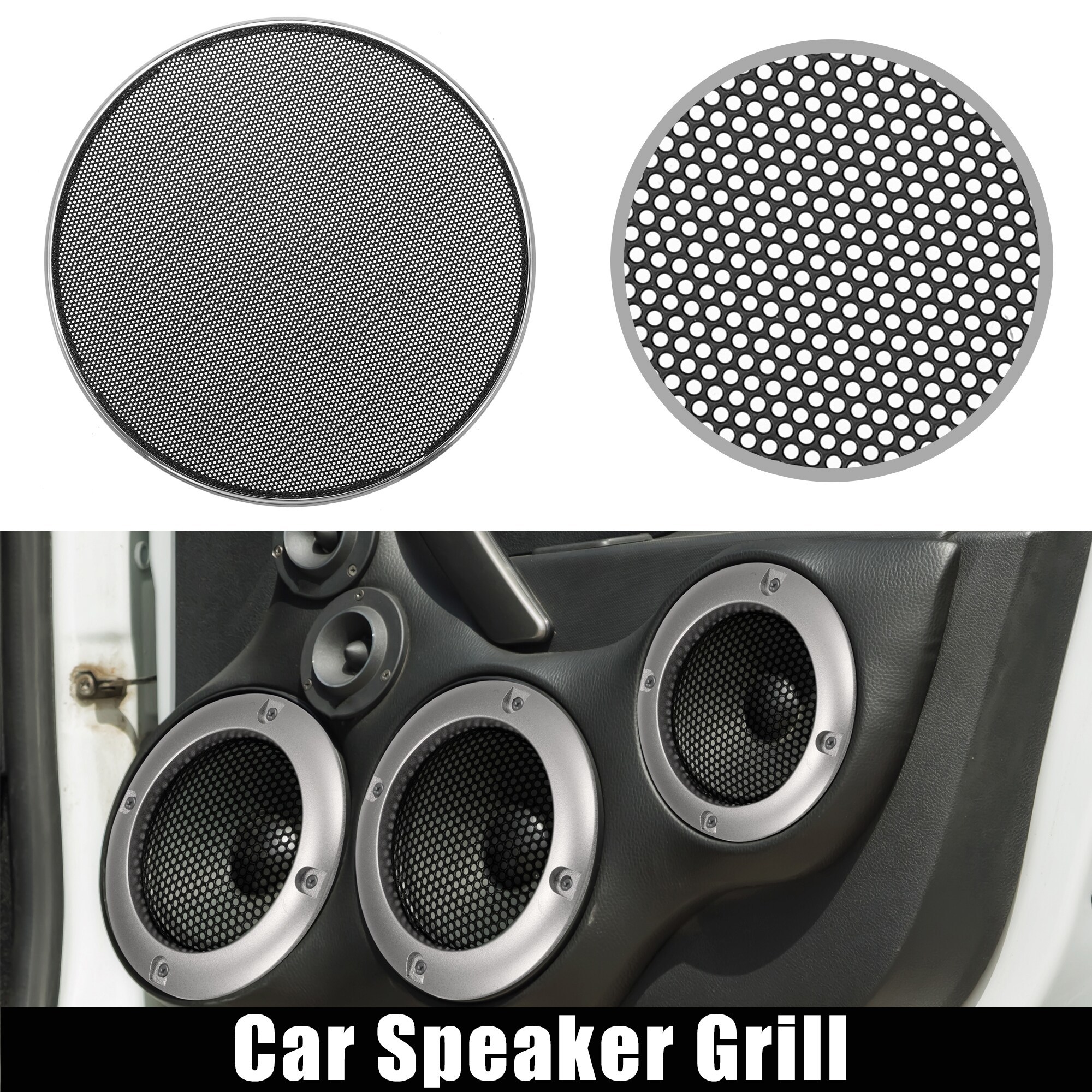 Audio Speaker Decorative Cover, Car Audio Speaker Cover Protective Film Door Speaker Trim Sub Woofer Decorative Grill Black (12 In/30.48 Cm) Speaker - View #8