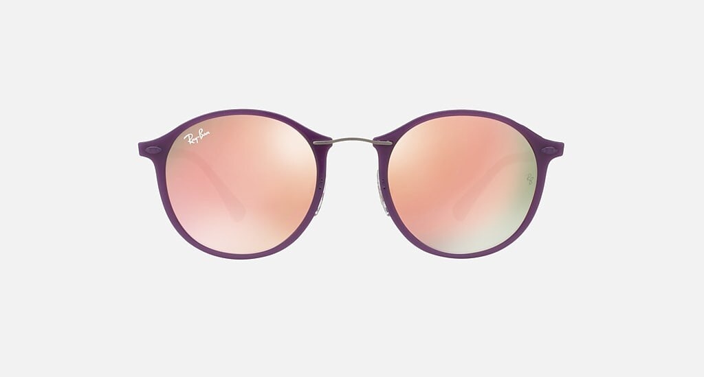 Ray-Ban Unisex Round Sunglasses Violet, Copper Mirror [RB4242