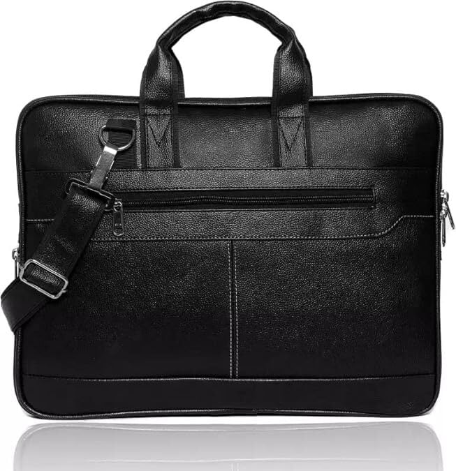 Unisex Synthetic Leather Laptop Shoulder Messenger Bag (Size- 16