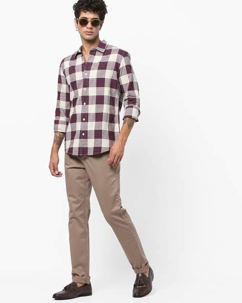 UNITED COLORS OF BENETTON Mens Checked Shirt with Adjustable