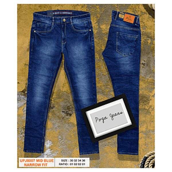 UPJ8007- Mid Blue Poga Denim Jeans in 