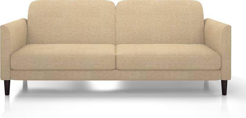Urban Ladder Felicity Wood Straight Seater Sofa Cum Bed (Cream