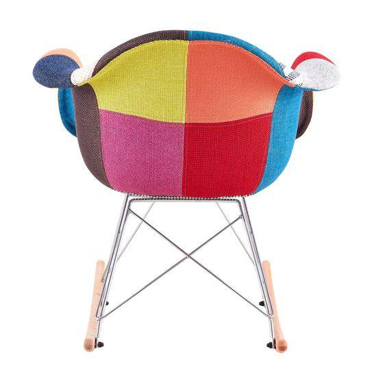 UrbanCart Rocking Armrest Patchwork Lounge Chair Multicolor in - Main Image