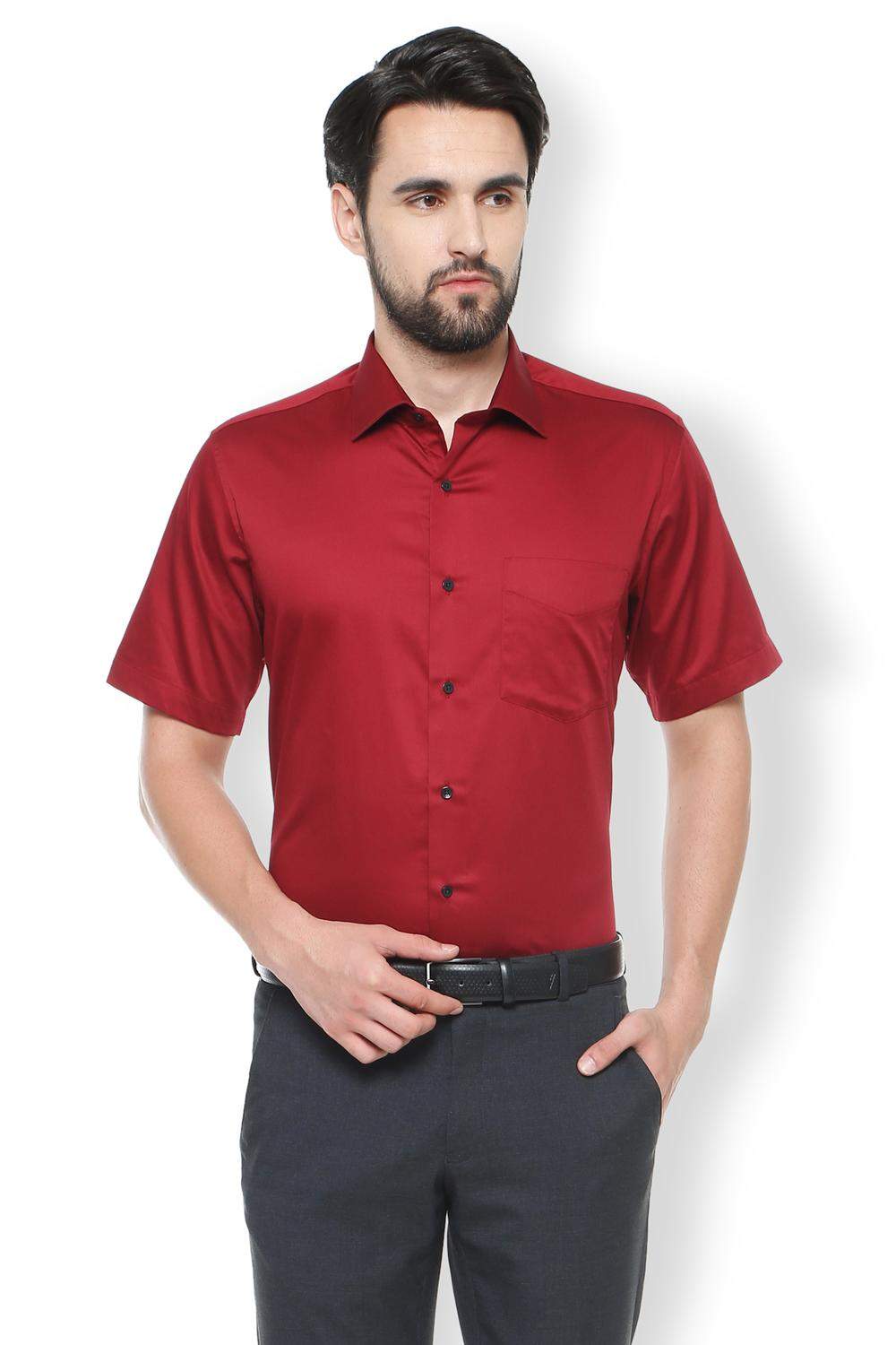 VAN HEUSEN Red Men's Shirts (VHSHBCUPJ95616, Size: 44) in