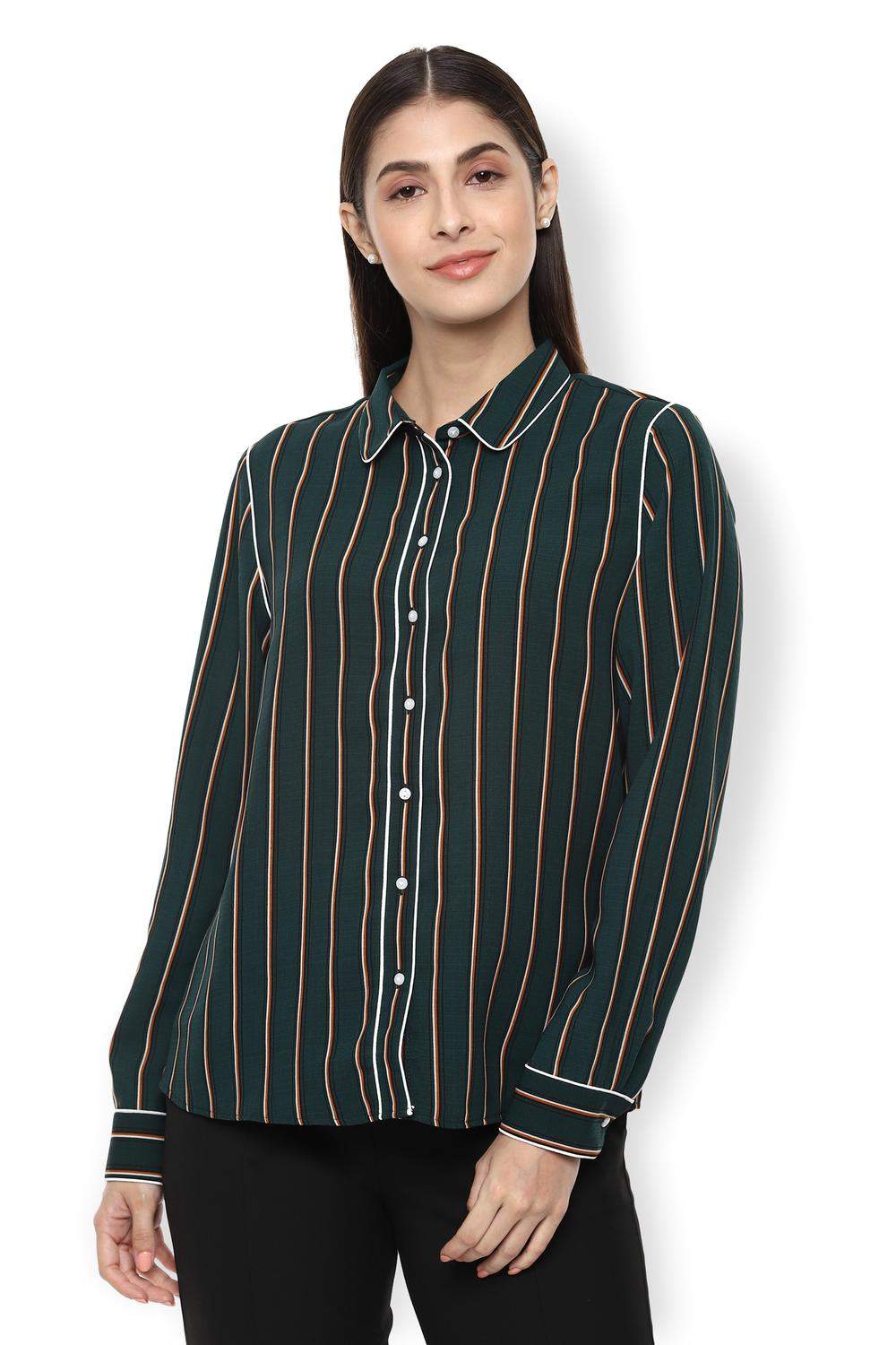 Van Heusen Green Shirt VWSFFRGFQ16645 