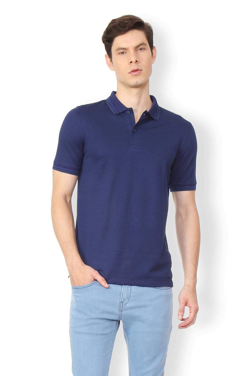VAN HEUSEN VHKP318M006499 T Shirt (Navy, M) in Mehsana at ₹ 1,614