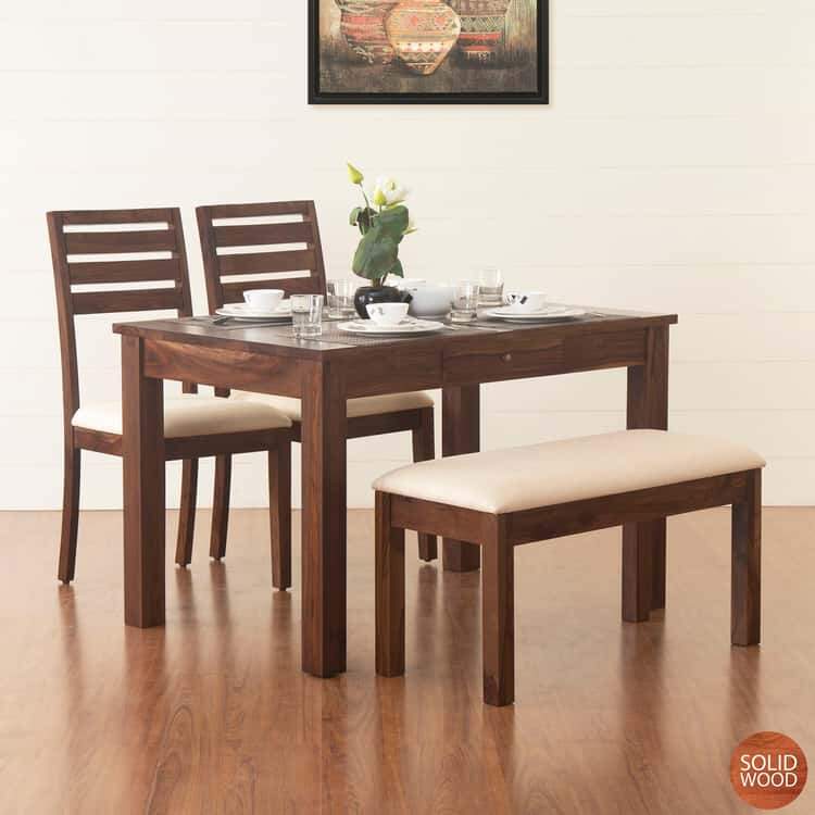 Home Centre Veda 4-Seater Sheesham Contemporary Solid Wood Dining