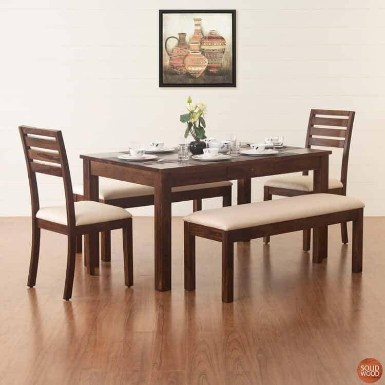 Home Centre Veda Seater Sheesham Wood Dining Table Set with