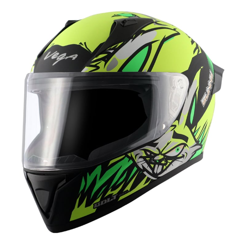 VEGA Full Face Helmet (L, Dull Black, Neon Yellow) in Chennai at