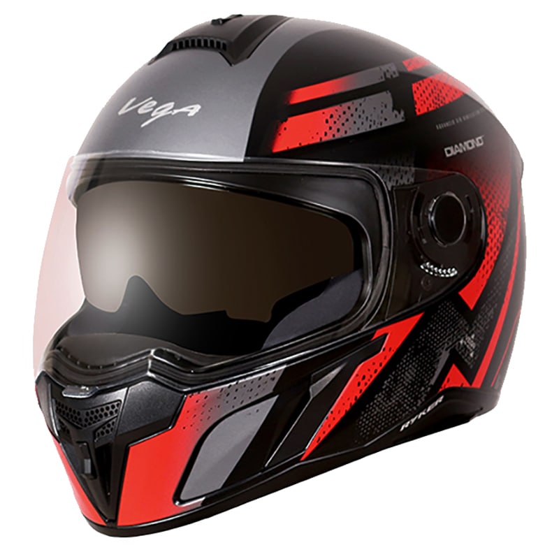 Honda Replay Helmet VEGA Ryker D/V Diamond Dull Black Red Helmet