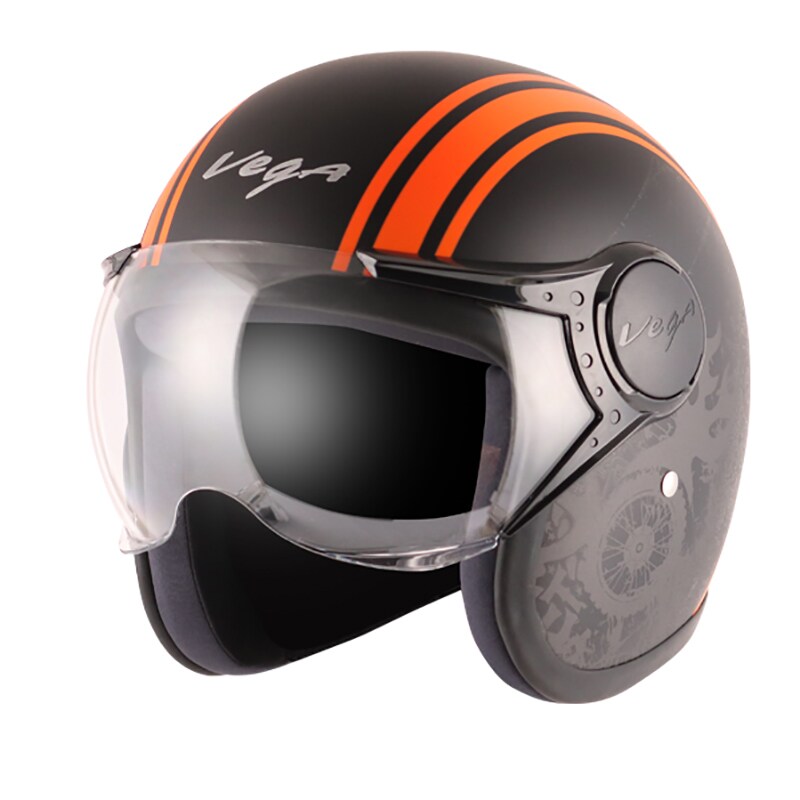 Vega Jet Old School W/Visor Dull Black 