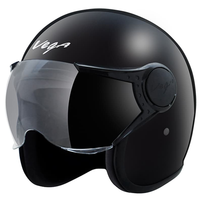 Vega JET W/Visor Black Helmet in 