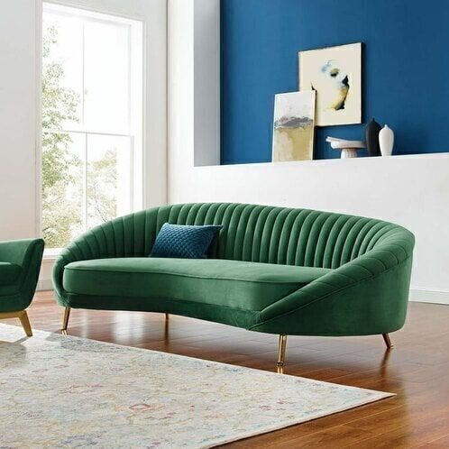Velvet Seater Designer Sofa (Green) in Udaipur-Rajasthan at