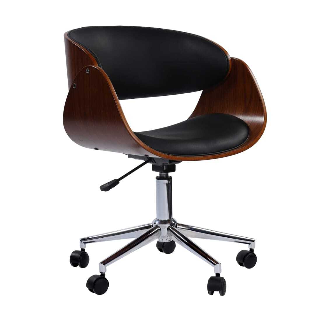 Venice Revolving Wooden Finish Chrome Base Office Chair in Palghar