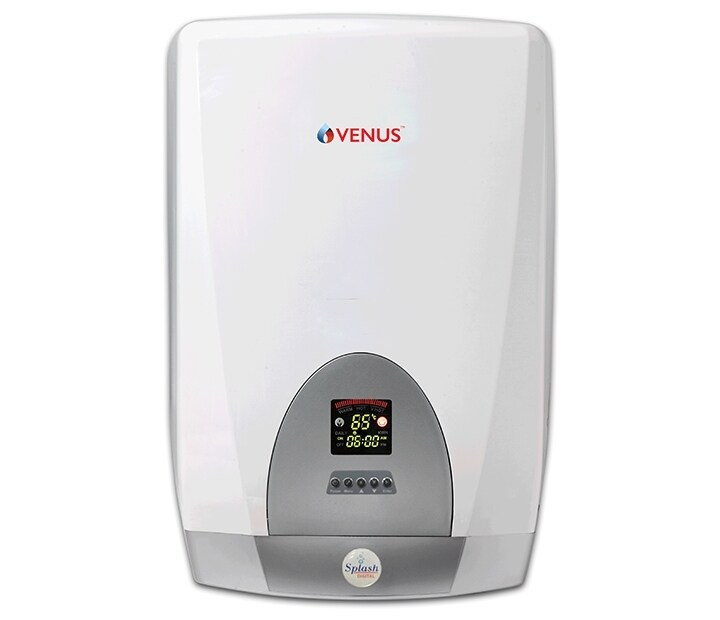 Venus 25 Ltr Splash Digital Storage Vertical Geyser Silver Sparkle [25SD]  in Sawai-Madhopur at best price by Shri Sant Electronics - Justdial