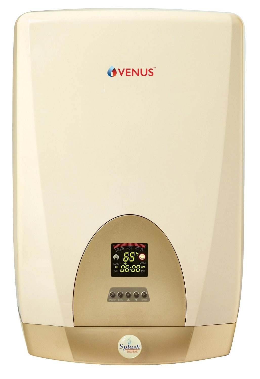 Venus Splash Digital 25 ltr Storage Vertical Geyser Honey Gold