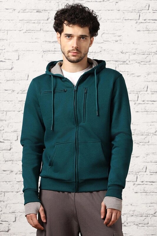 Verdigris Blue Men Travel Hoodies in Noida at ₹ 450 Pc by