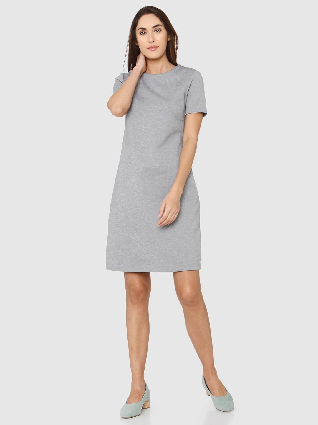one shoulder homecoming dresses 2024 Be Your Own Person Denim Blue Shift Dress, Small - The Mint Julep Boutique