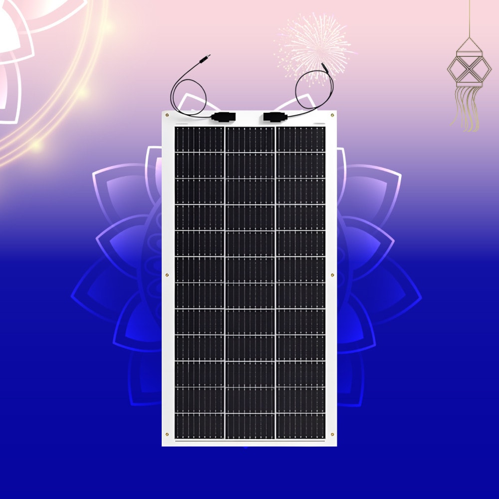Waaree 84Wp Mono Perc Flexible Solar Panel Module (Riveting Mechanism-Grommet Holes)