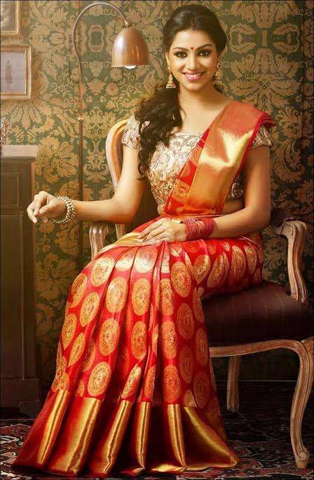 Traditional Kanchipuram Silk Wedding Saree with Embroidery mtr