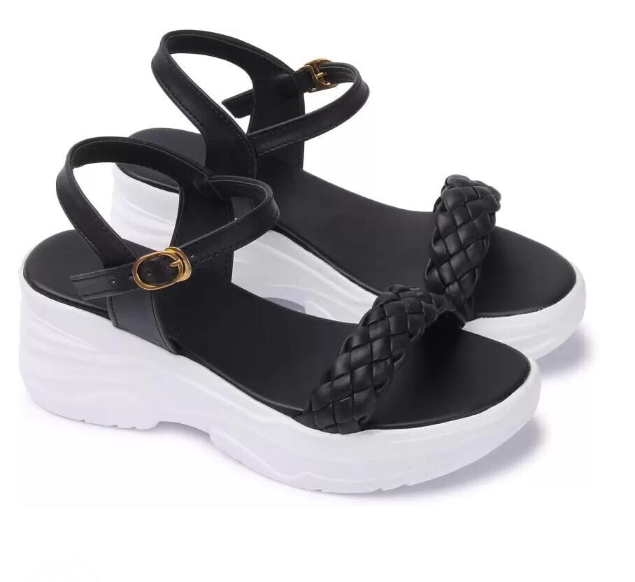 Wedges For Women Sandals In Black And White Colour in Delhi at