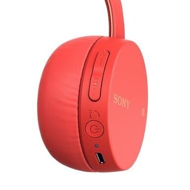 SONY WH-CH400 Over the Ear Wireless Headphone With Mic (Red) in