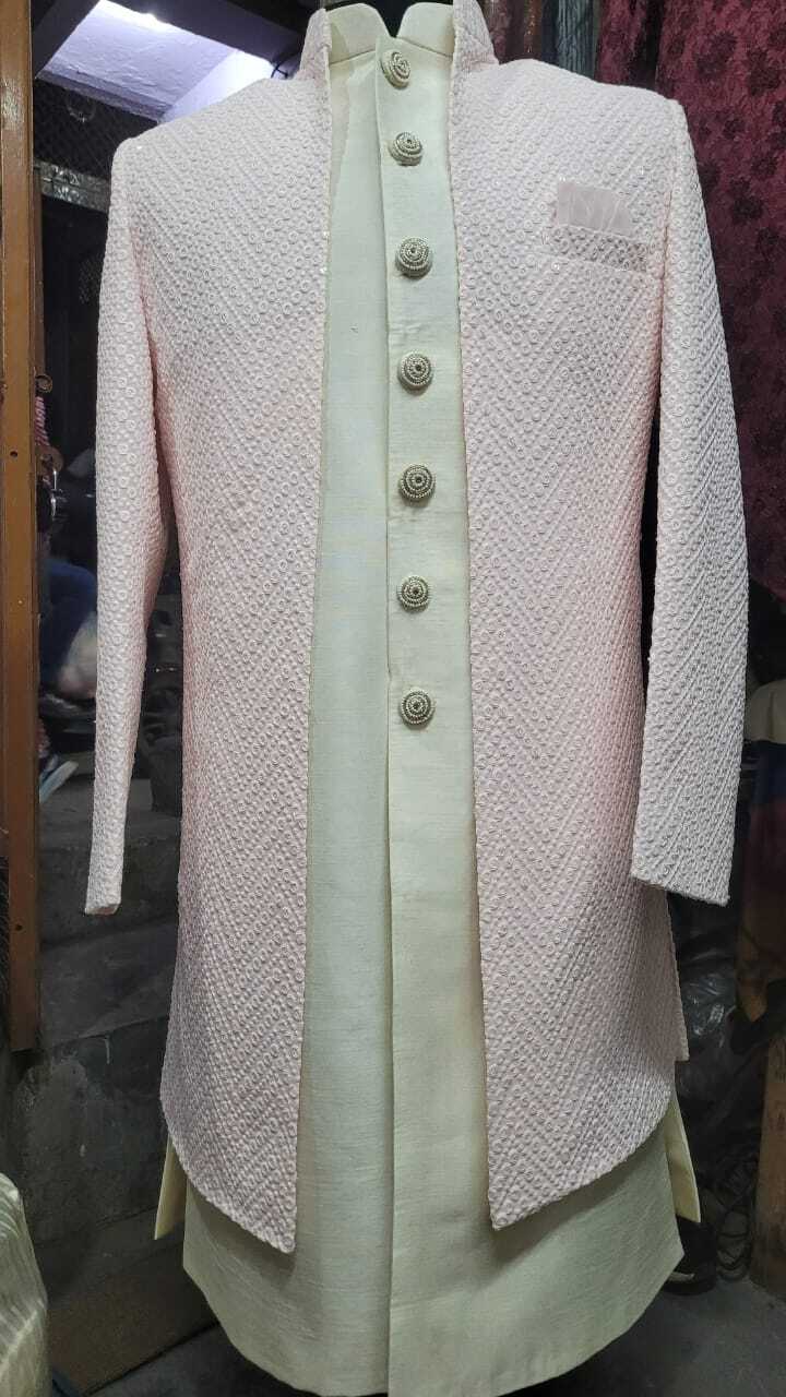 White Double Coat Sherwani in Delhi at ₹ 4,500 Piece (MOQ:2