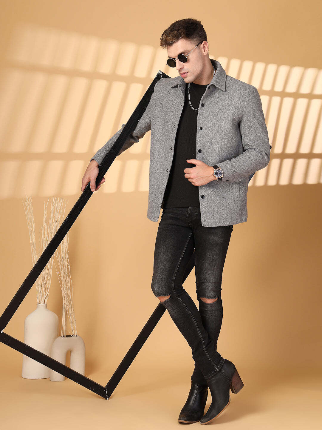 Winter Wear Regular Fit Grey Coat in Ludhiana at ₹ 4,999 Pc by