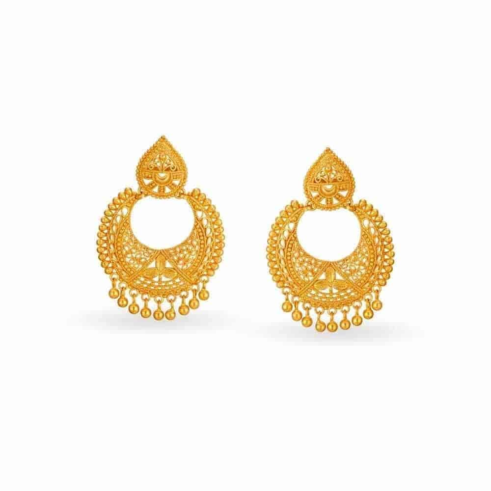 Women Gold Chandbali Earring in Delhi at ₹ 80,000 ₹ 90,000