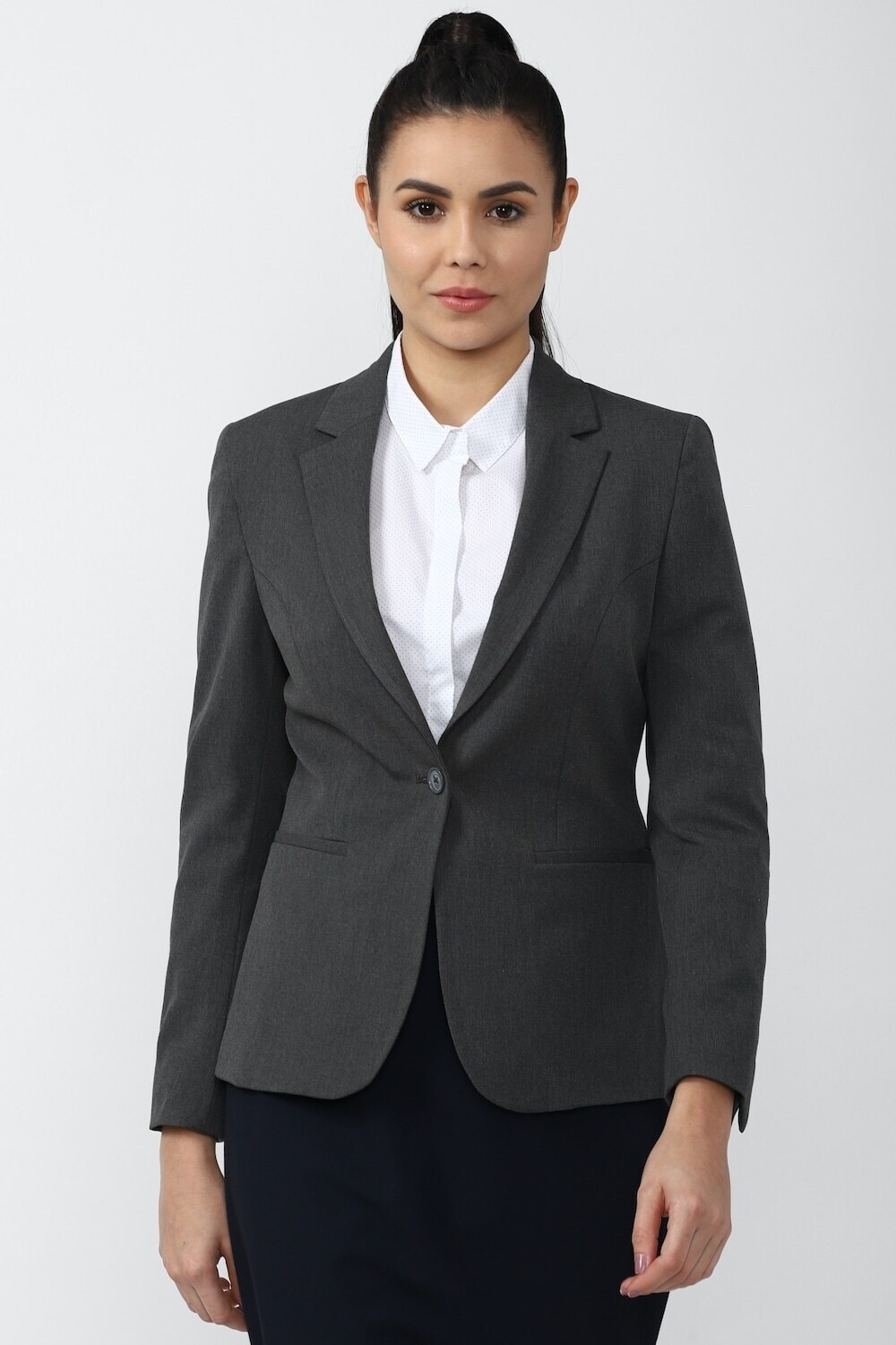 Black Cotton Women's Medium Regular Fit Formal Blazer in Thane at