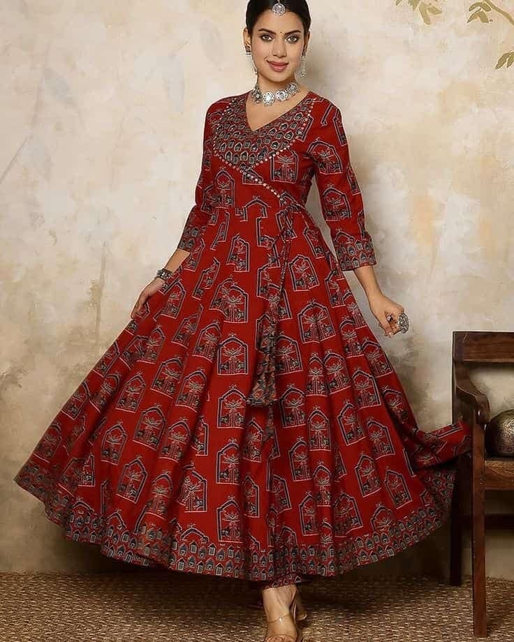Women Cotton Jaipuri Frock Kurti in Delhi at  60 -  1,500 / Pc by Rida  Collection - Justdial