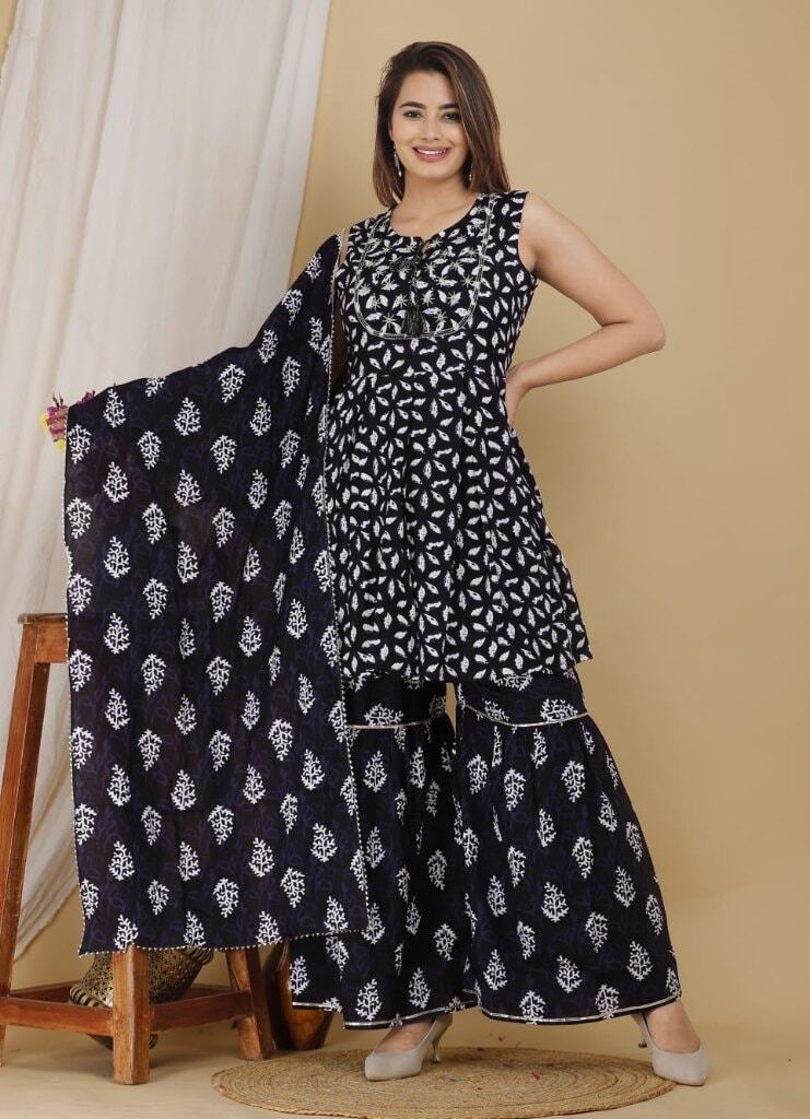 Women Kurta & Sharara Set in Lakhimpur-Kheri at  650 / Pc by Hkn  Enterprises - Justdial