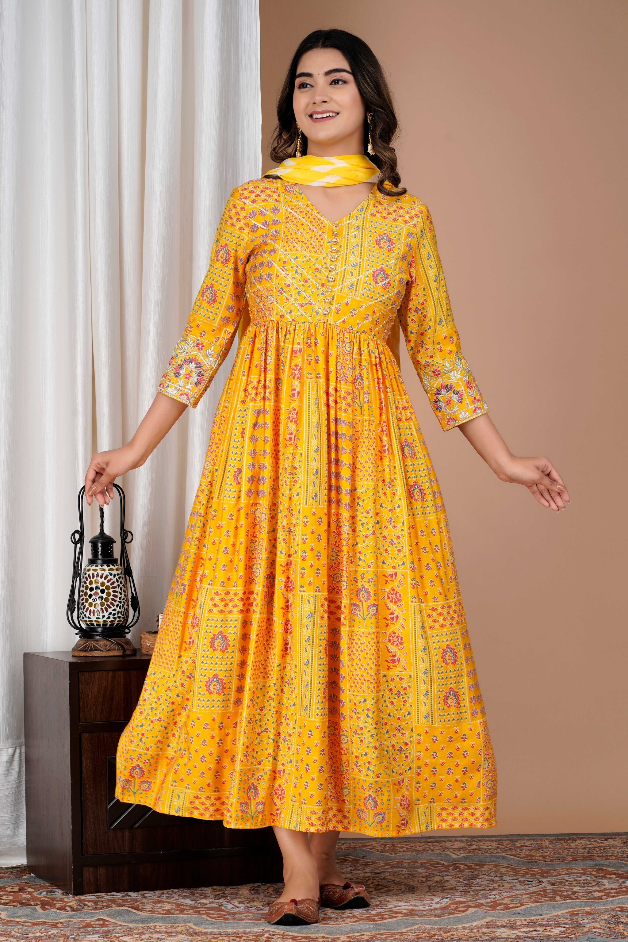 Women Printed Anarkali pant set in Jaipur at ₹ 992 Pc by Shree