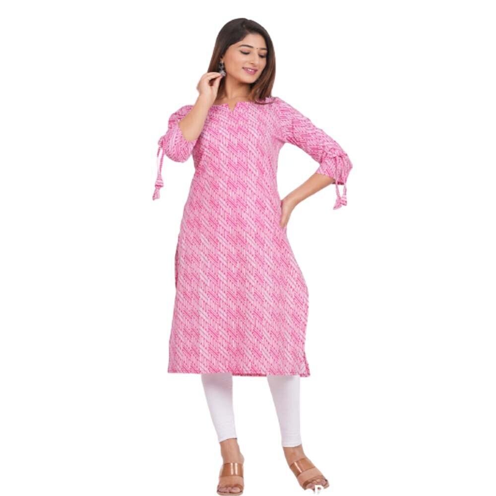 women printed viscose cotton indian straight fit kurti pink 2217774674 526wkg8e