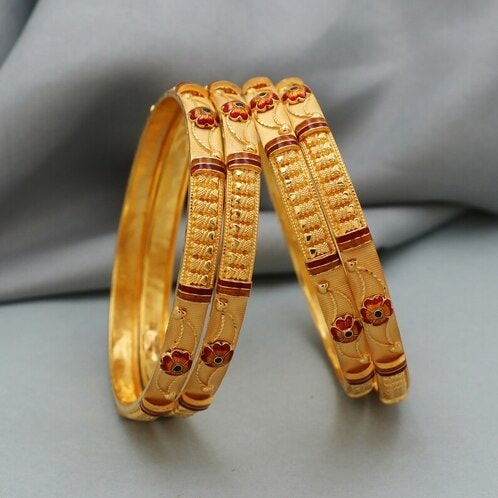 Women Rajasthani Metal Bangle Golden 63 mm in Jaipur at ₹ 50