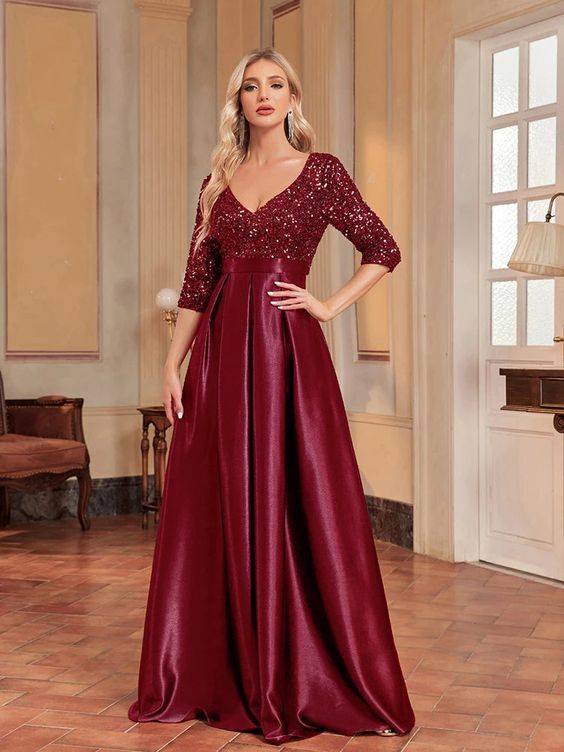 Women's Satin Gowns Maroon (M) in Lucknow at ₹ 900 ₹ 2,000 - Main Image
