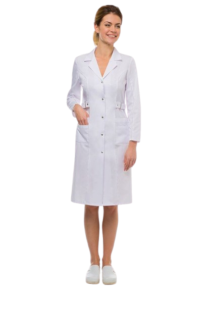 Women's Polyester Plain Hospital Nurse Long Coat (S To XL) in