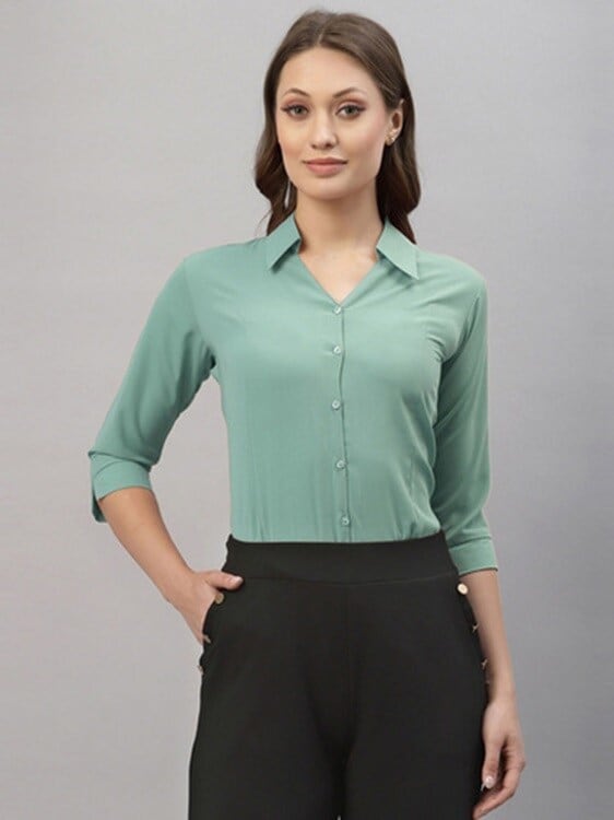 Women's Plain Cotton Formal Shirt Green M To XXL in Jaipur at  500 -  700  / Pc by Archies Collection - Justdial